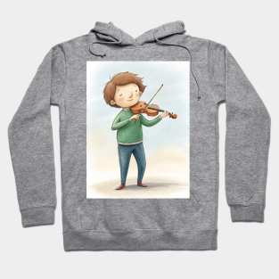 Violin playing cute boy Hoodie